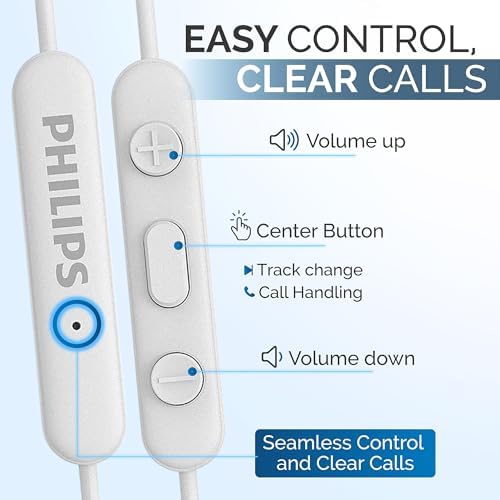 Philips USB-C Wired Earbuds with Microphone – Lightweight In-Ear Headphones Offering Powerful Bass and Seamless Compatibility for Calls and Music Control, Stylish Black Design for Daily Use and Extended Comfort