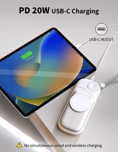 MOMAX 3-in-1 Wireless Charging Station – Ultra-Portable 10000 m Ah MFi Certified Charger for i Phone 15, 14, 13, 12, Air Pods & Apple Watch – Fast 15 W Multi-Device Power Hub with Enhanced Durability for Effortless Charging Anywhere