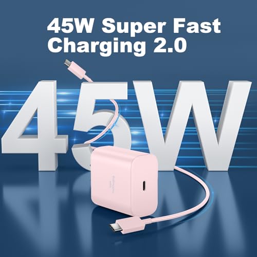 Ultra-Fast 45 W Samsung USB-C Wall Charger with 6.6 FT Cable – Optimal Charging Solution for Galaxy S25 Ultra, S24, S23, S22, Note 10/20 & Tab S8/S7 – Compact Design with Advanced Safety Features for Rapid Device Power-Up