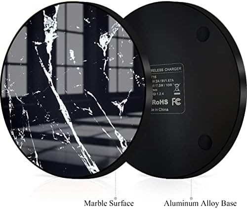 Omio Marble Wireless Fast Charging Pad – Luxurious Qi Charger for i Phone 16 Pro Max/15/14/13 & Galaxy Z Flip 6/Z Fold 6/S24 Ultra/S23 – Ultra-Fast Power Delivery with Sophisticated Marble Finish, Universal Compatibility for All Qi-Enabled Devices – Elevate Your Charging Experience Today