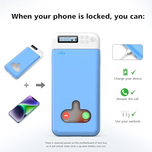 Cell Phone Lock Box with Timer,Portable Timed Phone Lock Box for iPhone and Android Phones, Self-Control Timer Phone Locker to Help Kids,Students Focus Back – Enhanced Compatibility and Speed
