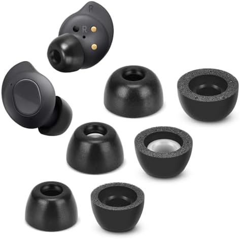 Transform Your Listening Experience with Comfort-Optimized Memory Foam Ear Tips for Samsung Galaxy Buds FE – Anti-Slip Replacement Eartips Enhancing Noise Isolation and Fit – 3 Pairs in Sizes S/M/L for Tailored Comfort – Perfect Compatibility with Seamless Charging Case – Elevate Audio Enjoyment While Reducing Distractions