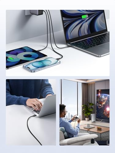 UGREEN 100 W 3-Pack USB C Fast Charging Cable – 6.6 FT Durable Data Transfer Cord for i Phone 16/16 Plus/16 Pro, Mac Book Pro 2022, Galaxy S24/S23 Ultra, and i Pad Pro 2022 – Enhanced Power Delivery and High-Speed Connectivity for Tech Enthusiasts
