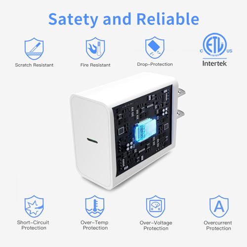 Ultra-Fast 20 W USB-C Charger Block 2-Pack for i Phone & Android – MFi Certified Power Adapter for i Phone 15/14/13/12/11 Pro Max, Galaxy & More – Compact, Travel-Friendly Design for Quick Charging Efficiency