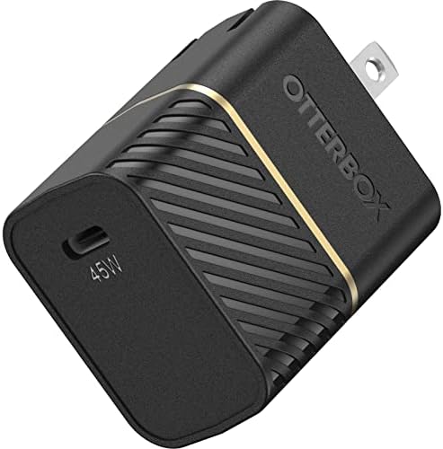 Otter Box 45 W Fast Charge USB-C Wall Charger – Sleek Black Shimmer Design for Rapid Device Power-Up and Enhanced Compatibility with Ga N Technology