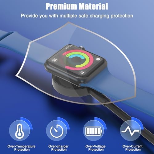 USB-C Magnetic Charger for Apple Watch – Fast Charging Cable Compatible with Ultra, Series 9-1 – 3.3 FT (1.1 M) Black – Enhanced Power Delivery & Secure Connection for All Models