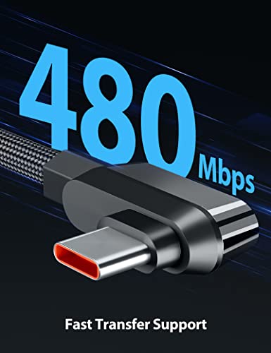 High-Performance 6 Ft USB C Cable for Xiaomi – 120 W Hyper Charge Turbo Fast Charging, 6 A Right Angle Nylon Braided Type C to USB A Charger for Xiaomi Pad 5, 12 Pro, 12 S Ultra, 11 T Pro, 11 Lite NE & Redmi Note 11 Pro – Ultimate Durability & Convenience for On-the-Go Power Solutions