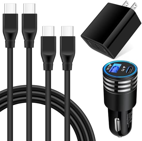 Super Fast Type C Car Charger with 6 ft USB-C to C Cable – Ultimate Compatibility for i Phone 16, Samsung Galaxy S25/S24 FE & More – Rapid Power Delivery for On-the-Go Charging Convenience