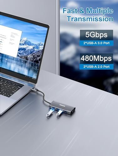 Unlock Seamless Connectivity with the QGee M 9-in-1 USB C Hub – The Ultimate Multi-Port Adapter for High-Speed Data Transfer, 4 K HDMI Output, and 100 W Power Delivery – Perfectly Compatible with Mac Book Pro, Air, i Pad, Dell, HP, Lenovo, and Chromebook – Compact, Stylish Blue Design for On-the-Go Professionals and Creatives