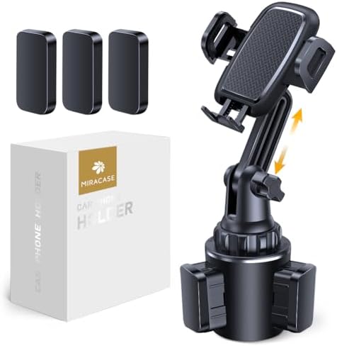 Miracase Universal Gooseneck Phone Mount – Secure Cup Holder Car Accessory for 4.0-7.2 Inch Smartphones, 360-Degree Rotation for Safe Navigation and Hands-Free Use, Compatible with i Phone, Samsung, and Google Devices – Adjustable Design for Optimal Viewing and Accessibility