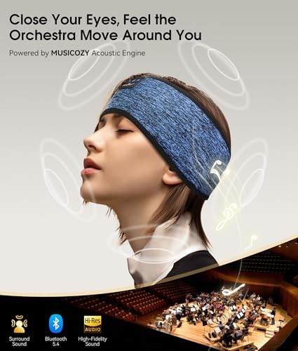 Revolutionary Bluetooth 5.4 Sleep Mask Headphones with Superior HD Sound Quality – Ultimate Comfort Music Headband Perfect for Travel, Yoga, and Running – Exceptional Gift Option for All, Featuring Unmatched Compatibility for an Elevated Listening Experience