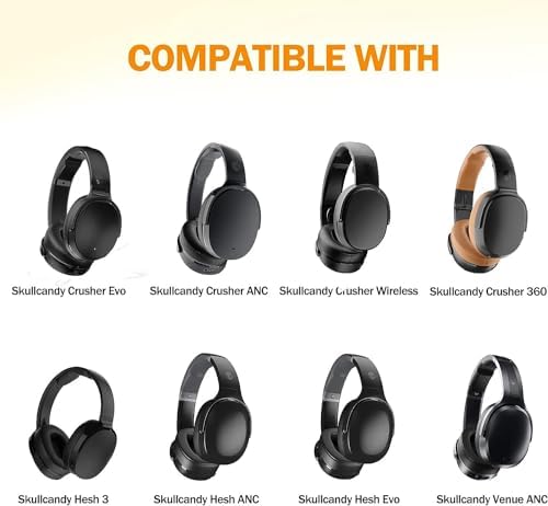 Ultimate Cooling Gel Ear Pad Replacement for Skullcandy Venue Wireless ANC, Crusher Series & Hesh ANC – Superior Comfort Headphone Cushions for Enhanced Noise Isolation & Immersive Audio Experience – Essential Accessories for Audiophiles and Music Lovers