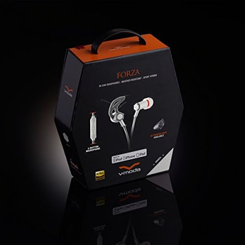 V-MODA Forza Hybrid Sport Earbuds – Premium In-Ear Headphones for Samsung & Android with 3-Button Remote, Noise Isolation & Sweat Resistance – Stylish Orange Accents for Active Lifestyles