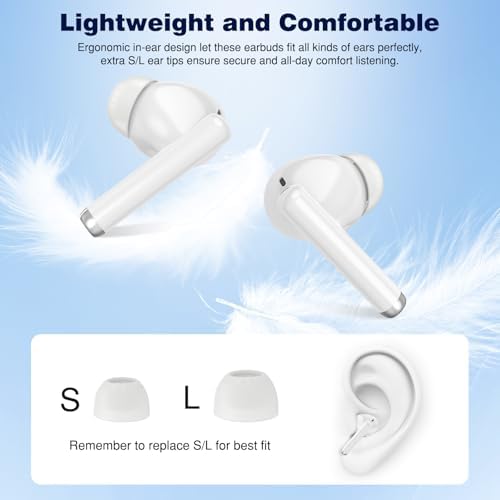 Next-Gen Bluetooth 5.3 True Wireless Earbuds with Deep Bass and Noise Cancellation for Samsung S24, S23 Ultra, S22, S21, A55, A54, i Phone 16, 15 Pro – Sweatproof In-Ear Headphones with HD Mic for Crystal-Clear Calls and All-Day Comfort – Perfect for Active Lifestyles and Music Enthusiasts
