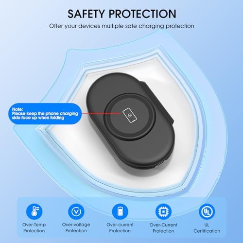 3-in-1 Wireless Charging Station for Apple Devices – Fast Magnetic Charger for i Phone 15/14/13/12/Pro Max/SE/11/XS/XR/8, Apple Watch 9-2, and Air Pods – Streamlined Power Solution for Home and Travel – Sleek, Compact Design for Enhanced Compatibility and Speed