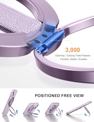 EWA Mag One Ultra Phone Grip Stand – Advanced Elastic Finger Loop & Magnetic Kickstand Holder for i Phone 16, 15, 14, 13 Pro/Max/Plus – Optimal Hands-Free Viewing & Superior Grip Stability – Sleek Black Design for Everyday Convenience