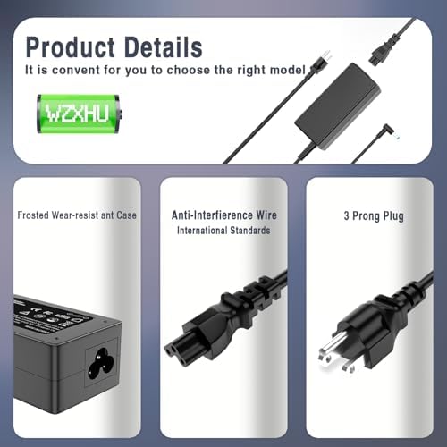 Efficient 65 W USB-C Laptop Charger for HP Spectre, Envy, Elitebook & Chromebook – Fast Charging Power Adapter with Universal Compatibility for Travel & Home Use – Optimized for Performance & Safety