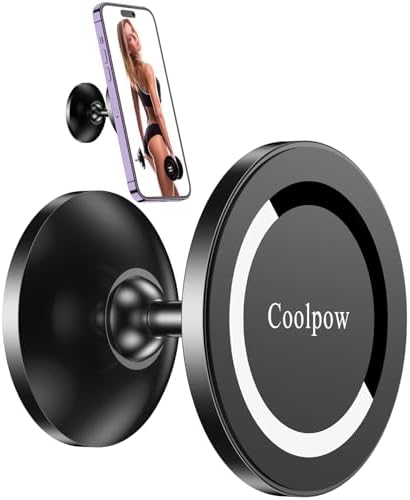 All-Metal Magnetic Phone Holder for Gym: Secure Dual Magnetic Mount for Mag Safe i Phone 16/15/14/13 Pro Max – Ideal Hands-Free Workout Companion on Metal Surfaces – Elevate Your Fitness Routine with Effortless Device Access and Enhanced Training Performance