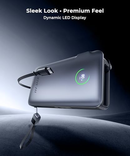 Revolutionary 25000 m Ah Ga N Power Bank with Dual Built-In Cables – Ultra-Fast 65 W Charging for i Phone 16, Samsung Galaxy, and Mac Book – Compact, Airline-Approved Design Perfect for Travel and Outdoor Adventures – Smart LED Display for Effortless Monitoring and Trickle Charging Mode – Certified Safe with 17-Layer Protection and Over 600 Charge Cycles – Ideal for Busy Professionals and Adventurers Alike