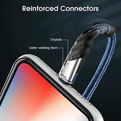 Cyven Smart 3-Pack 6 Ft MFi Certified Lightning Cables – Fast Charging USB A to Lightning Cords for i Phone 14/13/12/11/XS/XR/X/8/7/6/5/SE Plus Pro Max Mini – Durable Red Design for Ultimate Flexibility and Speed