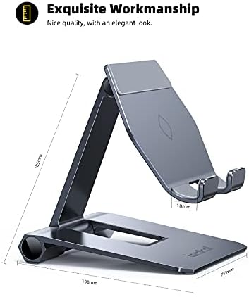 Lamicall     Adjustable Cell Phone Stand Desk – Foldable Desktop Phone Holder, Cradle, Dock, Compatible with iPhone 15 14, Plus, Pro, Pro Max, 13 12 X XS,4-11” Phone Sliver – Enhanced Compatibility and Speed