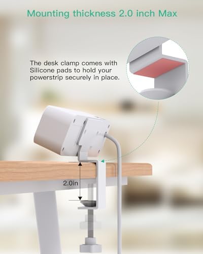 Ultimate PD30 W Desk Clamp Power Strip: 5 Ft Surge Protector with 4 Outlets & 4 USB Ports (2 USB-C) for Rapid Charging – Essential Home Office Accessory Enhancing Workspace Efficiency and Safety
