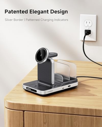 Ultimate 5-in-1 Magnetic Charging Station for Apple Devices – Fast Charging Hub for i Phone 16/15/14/13/12, Apple Watch Series 10/9/8/7/6 & Ultra, Air Pods, i Pads, Tablets, & Nintendo Switch – Sleek Design for Home & Office Use, Enhanced Compatibility & Efficiency