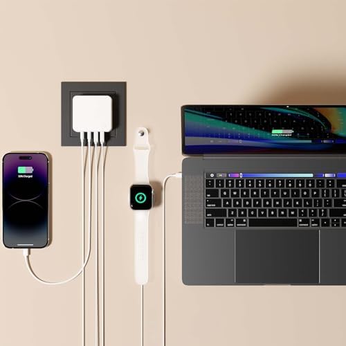 Nekmit 65 W Ga N Dual USB Fast Charging Wall Charger – Ultimate Travel Power Adapter for i Phone 15 Pro Max, i Pad Pro, Air Pods & Galaxy Devices – Compact, Lightweight Design with Advanced Safety Features for Efficient, Reliable Charging Solutions