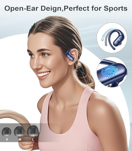 MOZOTER Wireless Sport Earbuds: Stylish Bluetooth Headphones with Enhanced Deep Bass, Secure Earhooks for Active Comfort, and Unmatched 60-Hour Battery Life – Ideal for Fitness, Meetings, and Everyday Use