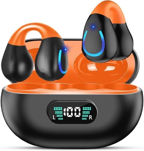Revolutionary Bluetooth 5.3 Open Ear Bone Conduction Earbuds with IPX7 Waterproof Design – Perfect Fitness Ally for Runners and Outdoor Enthusiasts, Equipped with LED Charging Case and Integrated Microphone for Seamless Connectivity and Enhanced Safety