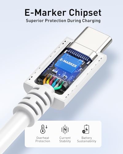 High-Performance 240 W USB C Cable – 9.8 ft Fast Charging & Data Transfer Cord for Mac Book, i Pad Pro, XPS, Surface Pro – Durable, Flexible Design Ideal for Home & Office Use – Essential Accessory for Tech Professionals and Enthusiasts