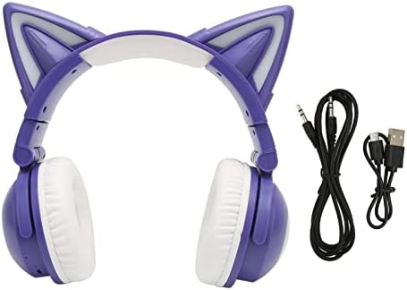 Vibrant RGB Cat Ear Headphones – Wireless Bluetooth Gaming & Music Headset with Customizable LED Light Show, Foldable Over-Ear Design for Kids & Adults – Perfect for Gaming, Parties, and Everyday Listening
