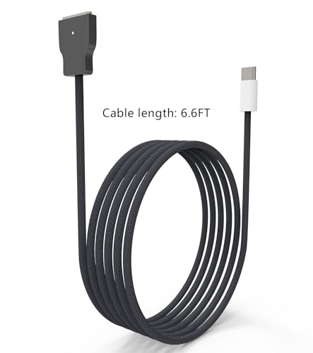 Elevate Your Charging Experience with the 6.6 FT USB C to Magnetic 3 Charging Cable – Perfectly Compatible with Mag Safe 3 & Mac Book Models (2021-2024) – Midnight Black, Fast Charging & Durable Design for Effortless Connectivity and Enhanced Port Protection