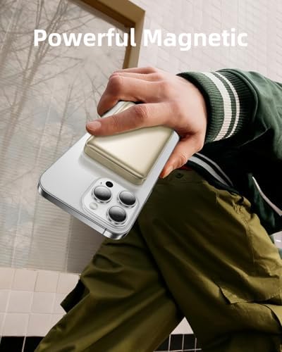 Magnetic Wireless Power Bank for i Phone – 10,000 m Ah Fast Charge Portable Charger with USB-C Cable & PD 20 W Technology – Seamless Compatibility for i Phone 15/14/13/12 Mini, Plus, Pro, and Pro Max – Effortless Magnetic Attachment & Lightweight Design for On-the-Go Convenience