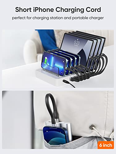 Compact 15 cm MFi Certified Lightning Charging Cable for i Phone & i Pad – Fast Charge Compatibility with i Phone 14/14 Pro Max/13/12/12 Pro/11/X/XR/8/8 Plus/7/6 S/6/SE – Durable & Travel-Friendly USB to Lightning Cable for On-the-Go Power Solutions – Premium Quality Design for Enhanced Performance and Reliability