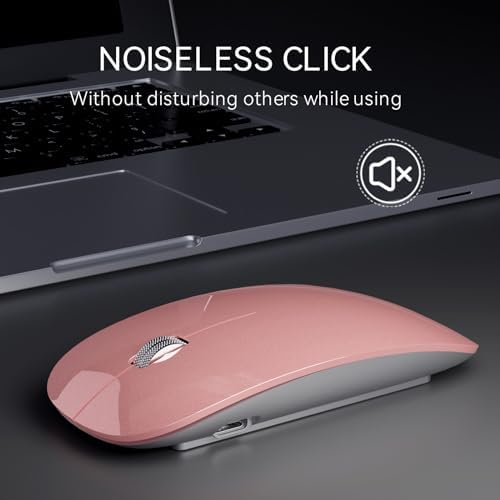 Elevate Your Computing with the Uiosmuph G11 Wireless Mouse – Stylish Purple Slim Design, USB C Rechargeable & Silent Click Technology for Effortless Precision and Comfort on Laptop, Mac, and PC