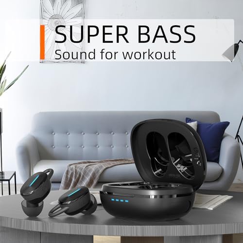 IPX8 Waterproof Wireless Earbuds with Touch Control – Bluetooth 5.3 Headphones for Sports & Workouts, Deep Bass Sound, Ergonomic Fit, and 30-Hour Playtime for Ultimate Audio Enjoyment and Active Lifestyle