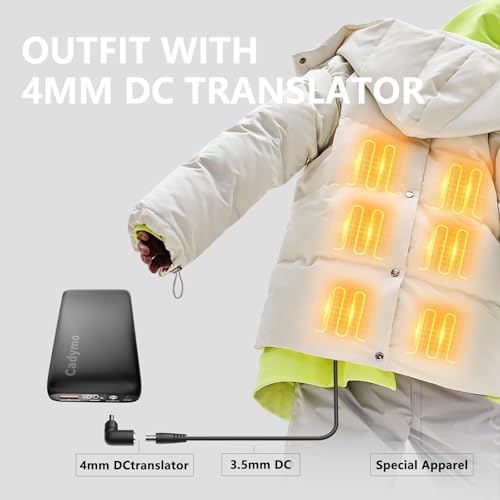 Ultimate 7.4 V 16000 m Ah Heated Vest Battery Pack – Portable Power Bank with DC Adapter for Heated Jackets – Long-lasting Warmth & Versatility for Outdoor Adventures – Ideal for Cold Weather Comfort and Device Charging