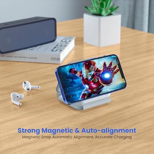 Ultimate 3-in-1 Foldable Magnetic Wireless Fast Charger for i Phone & Samsung – Compact Travel Charging Pad for Qi-Enabled Devices, Apple Watch, and Air Pods – Unmatched Speed and Versatility for On-the-Go Power Solutions