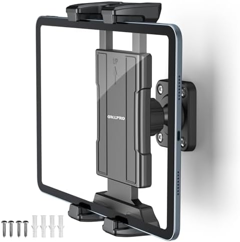 Transform Your Viewing Experience with the OHLPRO Universal Tablet Wall Mount Holder – Adjustable 360° Rotation for 4.7-13 Inch Devices, Perfect for i Pad, i Phone, Kindle Fire HD, Galaxy Tab, and Nintendo Switch – Sturdy Drilled Mounting for Maximum Stability and Enhanced Hands-Free Functionality