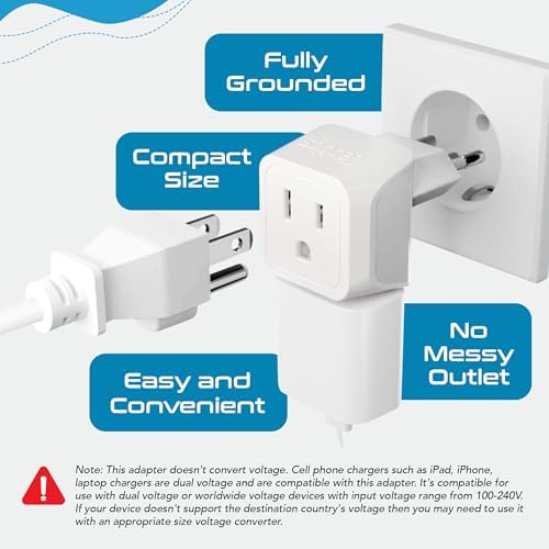 Ultimate Universal Travel Adapter: 35 W Fast Charging Power Converter with PD & QC 3.0, Dual USB-C & Triple USB Ports for Seamless Global Connectivity – Compatible with Type A, C, G, I Outlets for Effortless Charging Across EU, US, UK & Beyond – Perfect Travel Companion for Modern Explorers