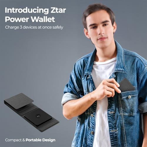 ZTAR 3-in-1 Wireless Travel Charger: Ultimate Mag Safe-Compatible Charging Pad for i Phone 16/15/14/13/12, Samsung Galaxy, Air Pods & Apple Watch – Portable Foldable Design for Effortless Travel & Rapid Multi-Device Charging