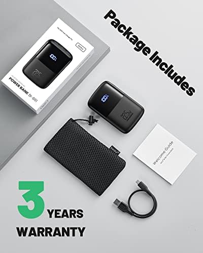 INIU 10,000 m Ah Ultra-Compact Power Bank – Smallest 22.5 W Fast Charger with Dual USB-C Inputs/Outputs, Triple Device Charging, & Integrated Phone Holder – Ultimate Compatibility with i Phone 16/15/14/13/12, Samsung S23, Google Devices, & More – Perfect for Travel & Daily Use