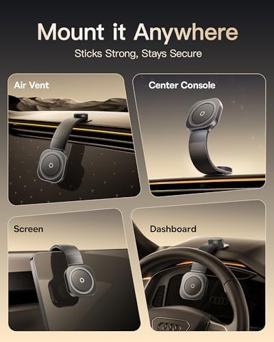 Baseus Mag Safe Car Mount: Versatile Magnetic Phone Holder with Bendable Titanium Alloy for Ultimate Dashboard Flexibility – Hands-Free Navigation & Effortless Installation for All Smartphones – Elevate Your Driving Experience with Secure Grip and Adjustable Angles