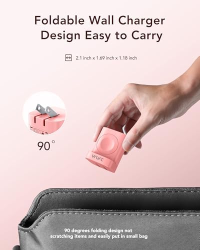 VRURC Portable Wireless Magnetic Charger for Apple Watch – 3-in-1 Travel Essential with PD 20 W Fast Charging, Compatible with i Phone 16/15/14/13 & Android Devices – Lightweight Design in Stylish Purple for Ultimate Convenience