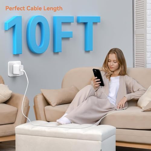 Elevate Your Charging Experience with the 2025 i Phone 16 e Charger – 2 Pack 45 W USB-C Super Fast Charger & 10 FT Type C Cables for i Phone 16 Pro Max/16 Pro/16 Plus/15 Pro Max, i Pad Pro/Mini/Air, Galaxy S25/S24+ – Ultimate Speed & Compatibility for Modern Devices