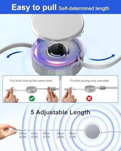 Ultimate 4-in-1 Retractable Charging Cable with Apple Watch Compatibility – 100 W Fast Charging Solution for i Phone 16/15, Galaxy Android, and i Watch Series 10-1 – The All-in-One Portable Charger Designed for Tech-Savvy Users Seeking Maximum Efficiency and Convenience