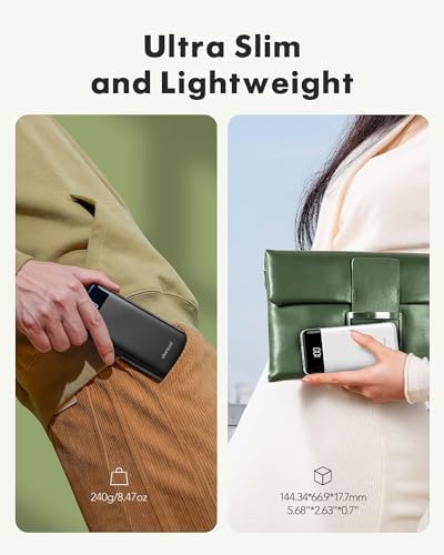 Travel-Ready Dual Pack Portable Chargers with Built-In Cables – 10,000 m Ah Slim Power Banks Featuring 6 Outputs & 3 A Fast Charge for i Phone, Samsung, Pixel, LG, Moto, i Pad – Ultimate Multi-Device Charging Solution for On-the-Go Efficiency