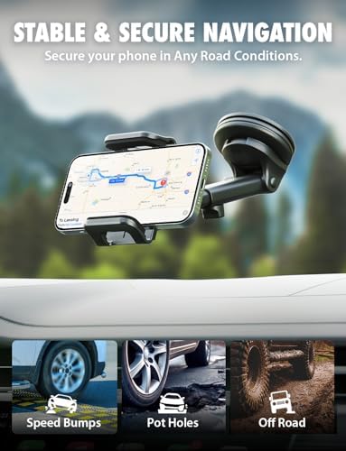 Ultimate Bracketron Car Phone Holder – Versatile Trip Grip Mount for Dashboard & Air Vent with 360-Degree Rotation, One-Handed Release for i Phone, Samsung & Android – Secure, Stylish, and Convenient Driving Companion