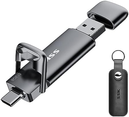 Unlock Superior Data Transfer with the SSK 128 GB Dual USB C Flash Drive – The Ultimate 2-in-1 Type C and USB A 3.2 Gen2 Storage Solution for i Phone 15, Thunderbolt 3, Android Devices, and More – Lightning-Fast Speeds Up to 550 MB/s for Effortless File Sharing and Backup – Compact, Durable, and Compatible Across All Devices!